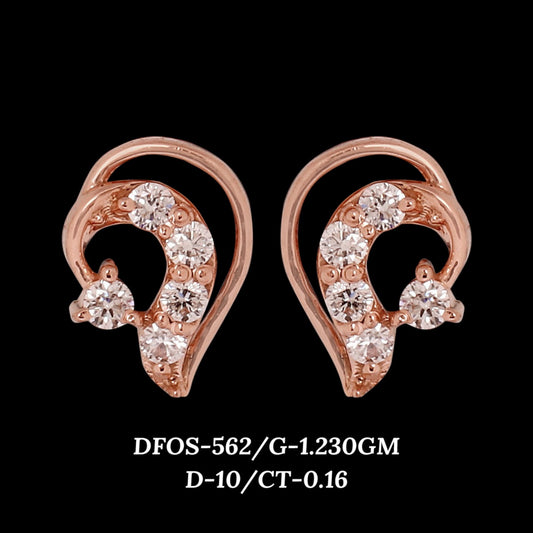 Diamond EARRING With 1.23 Gms of 18 Kt Gold and 0.16 Cts of Certified Natural Diamonds Code: MJ26ER550
