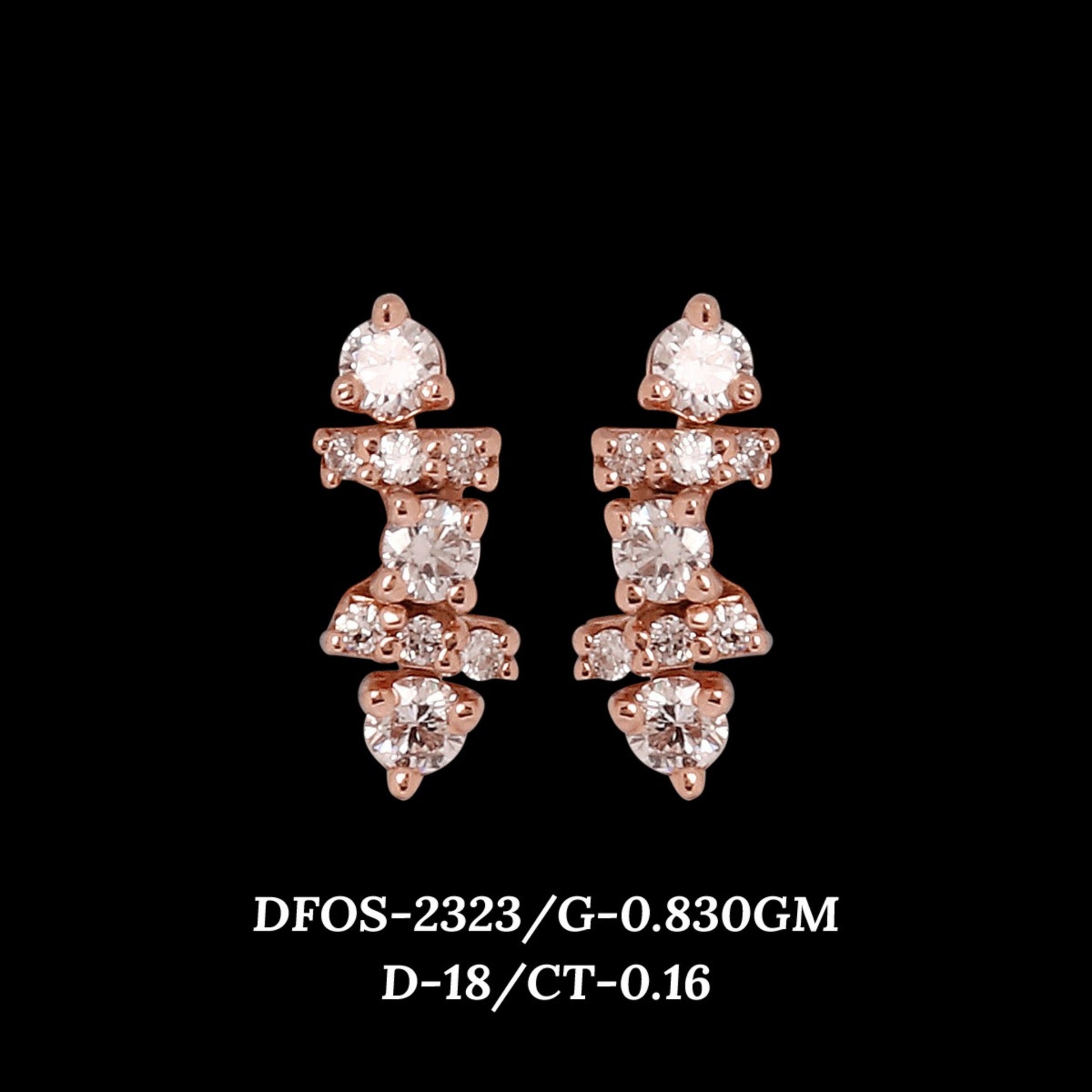 Diamond EARRING With 0.83 Gms of 18 Kt Gold and 0.16 Cts of Certified Natural Diamonds Code: MJ26ER411
