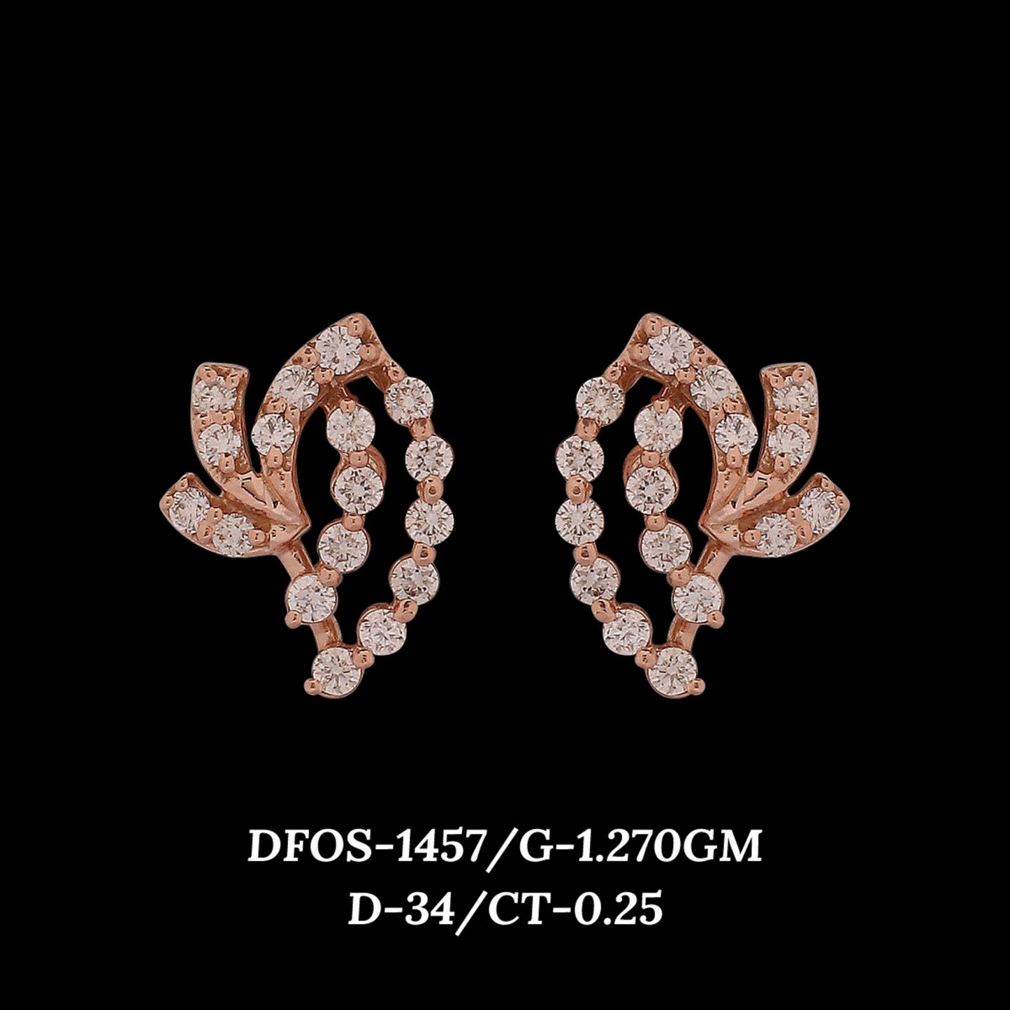 Diamond EARRING With 1.27 Gms of 18 Kt Gold and 0.25 Cts of Certified Natural Diamonds Code: MJ26ER198