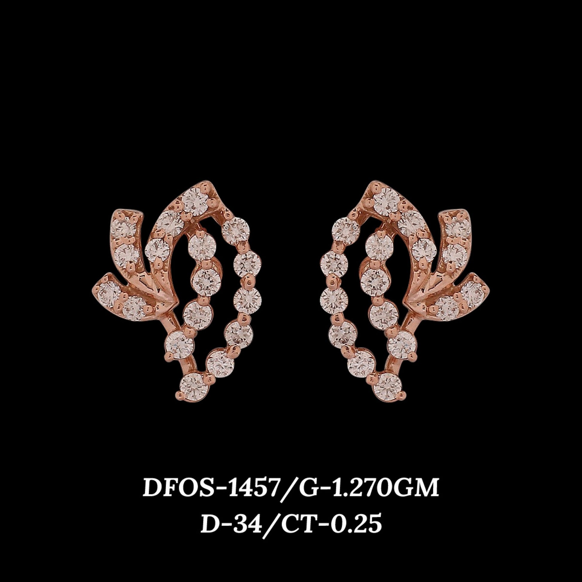 Diamond EARRING With 1.27 Gms of 18 Kt Gold and 0.25 Cts of Certified Natural Diamonds Code: MJ26ER198