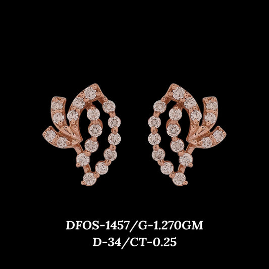 Diamond EARRING With 1.27 Gms of 18 Kt Gold and 0.25 Cts of Certified Natural Diamonds Code: MJ26ER198