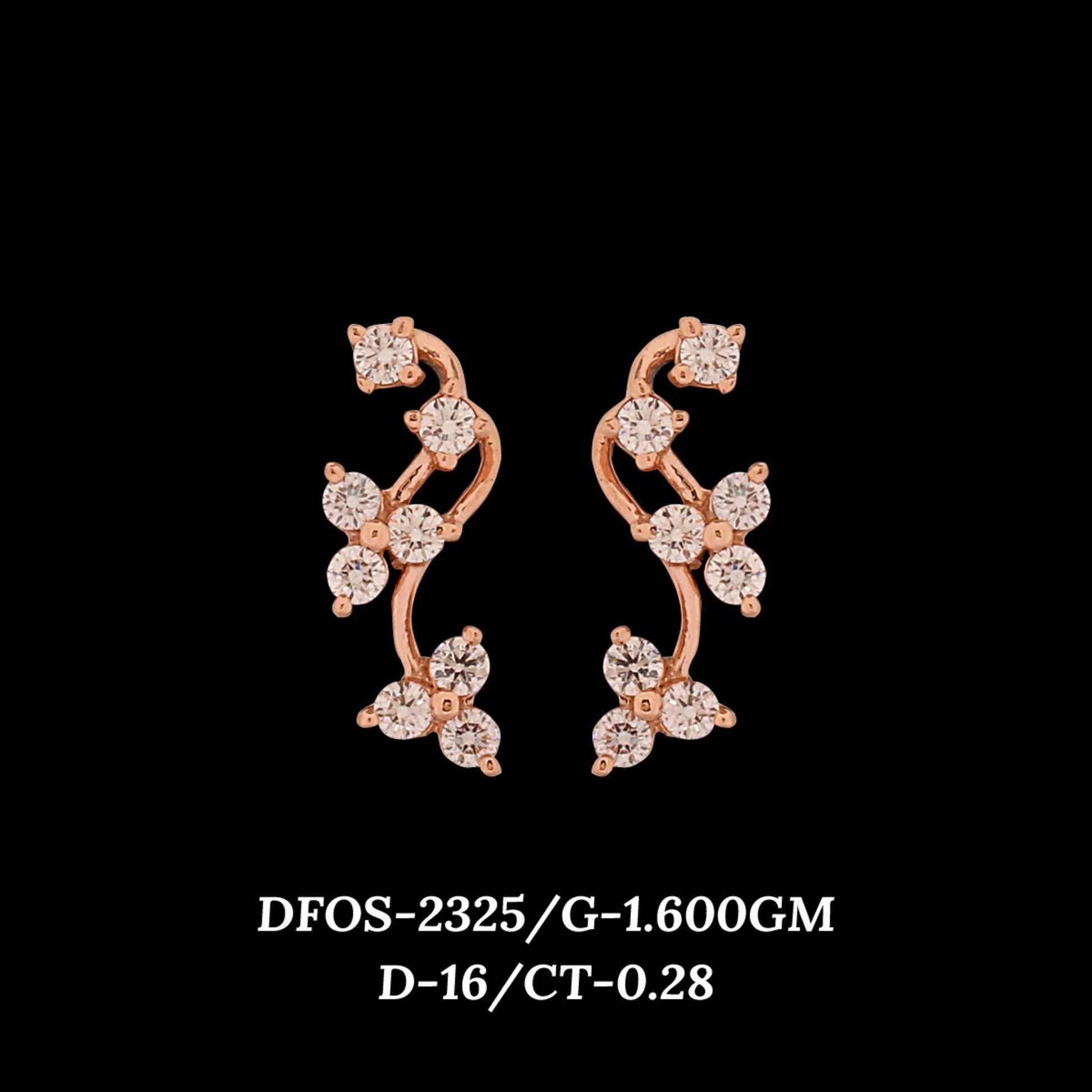 Diamond EARRING With 1.6 Gms of 18 Kt Gold and 0.28 Cts of Certified Natural Diamonds Code: MJ26ER413