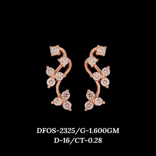 Diamond EARRING With 1.6 Gms of 18 Kt Gold and 0.28 Cts of Certified Natural Diamonds Code: MJ26ER413