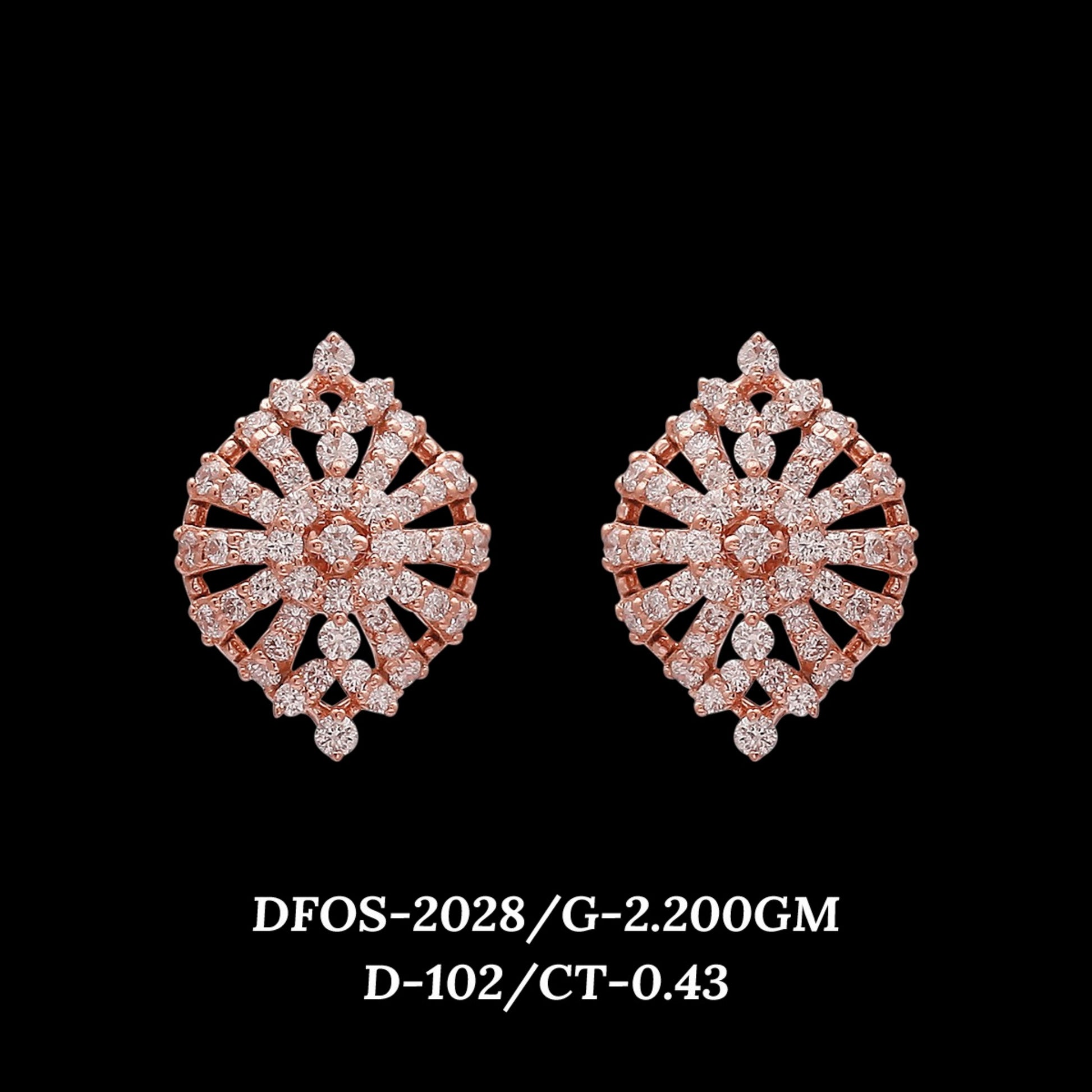 Diamond EARRING With 2.2 Gms of 18 Kt Gold and 0.43 Cts of Certified Natural Diamonds Code: MJ26ER343