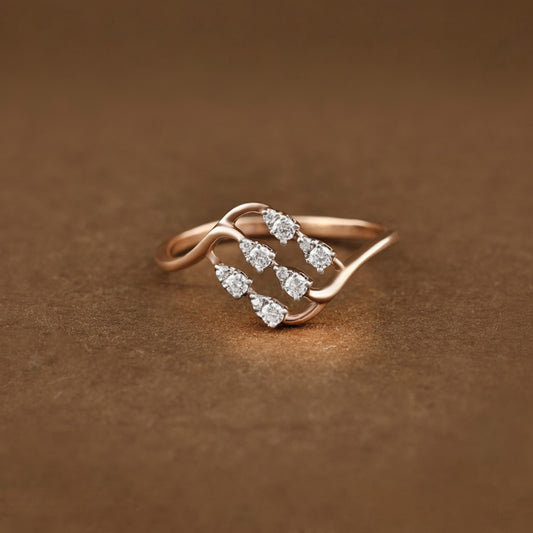 Diamond RING With 1.498 Gms of 18 Kt Gold and 0.132 Cts of Certified Natural Diamonds Code: MJ26RG658