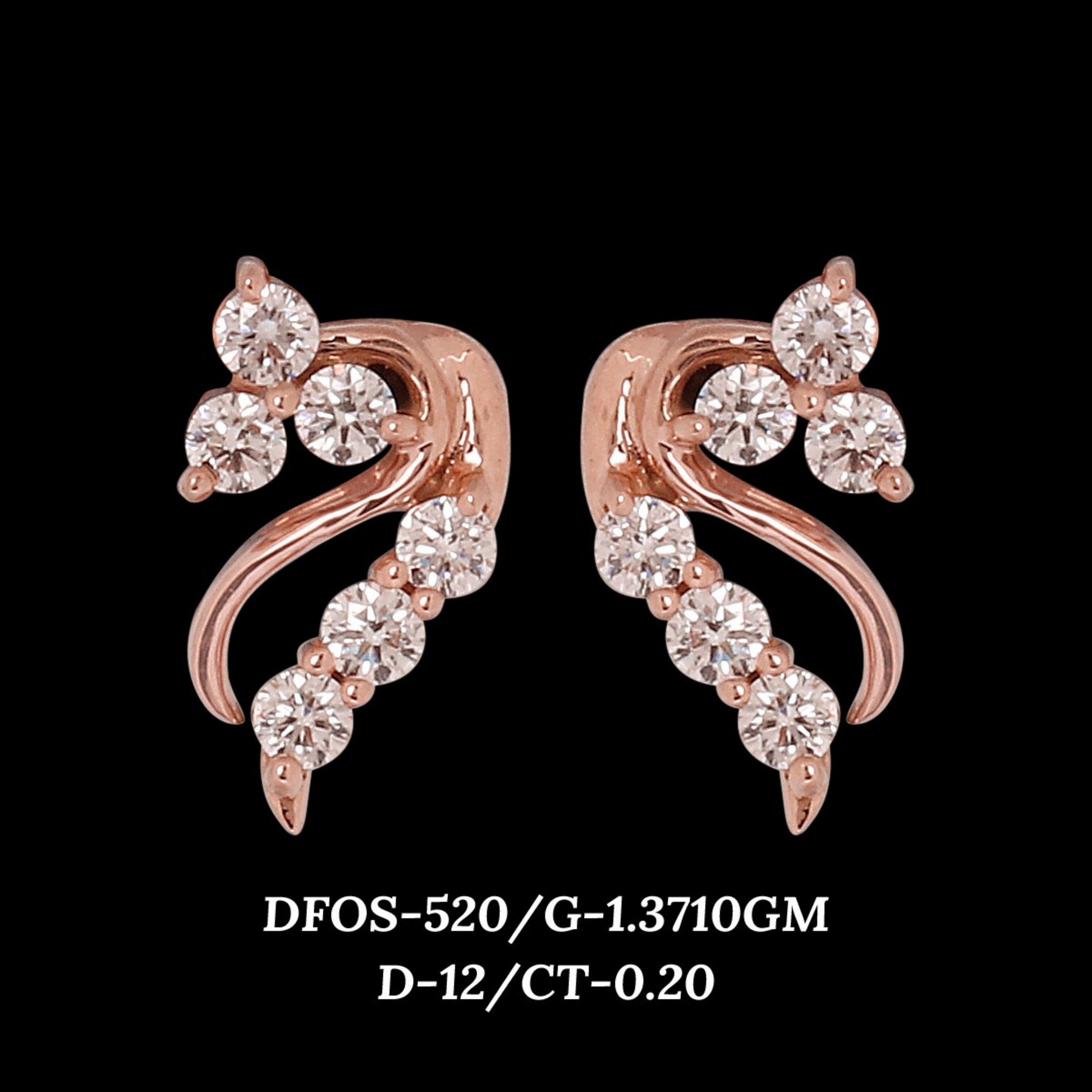 Diamond EARRING With 1.37 Gms of 18 Kt Gold and 0.2 Cts of Certified Natural Diamonds Code: MJ26ER541
