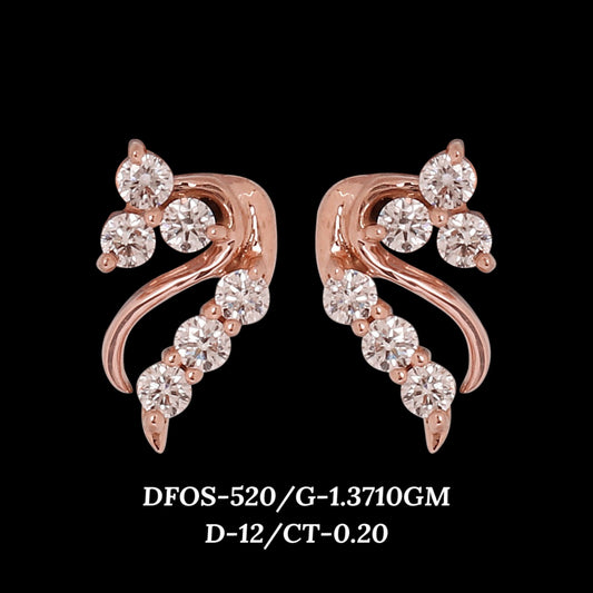 Diamond EARRING With 1.37 Gms of 18 Kt Gold and 0.2 Cts of Certified Natural Diamonds Code: MJ26ER541