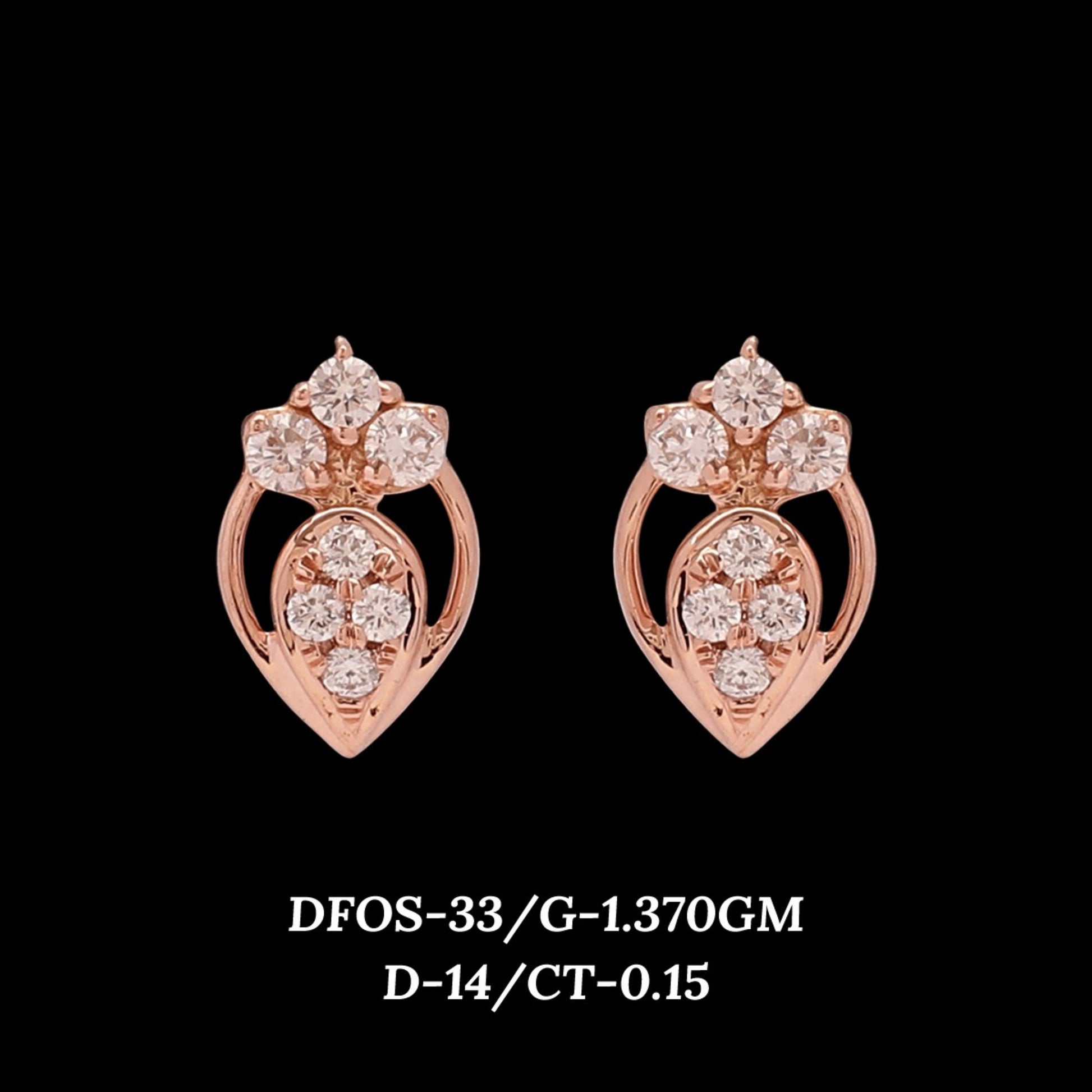 Diamond EARRING With 1.37 Gms of 18 Kt Gold and 0.15 Cts of Certified Natural Diamonds Code: MJ26ER501
