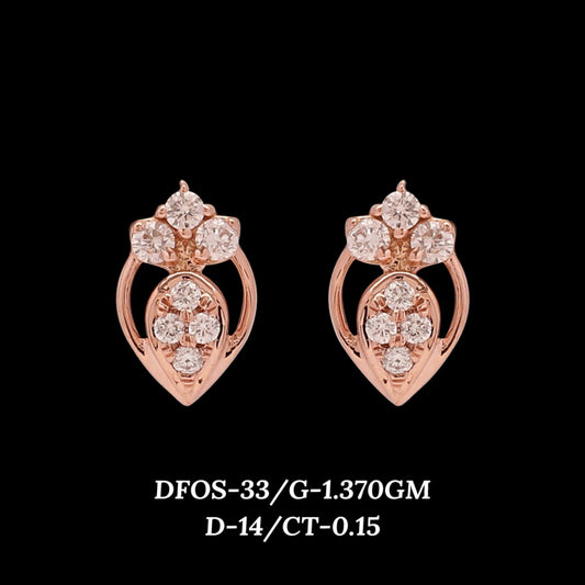 Diamond EARRING With 1.37 Gms of 18 Kt Gold and 0.15 Cts of Certified Natural Diamonds Code: MJ26ER501