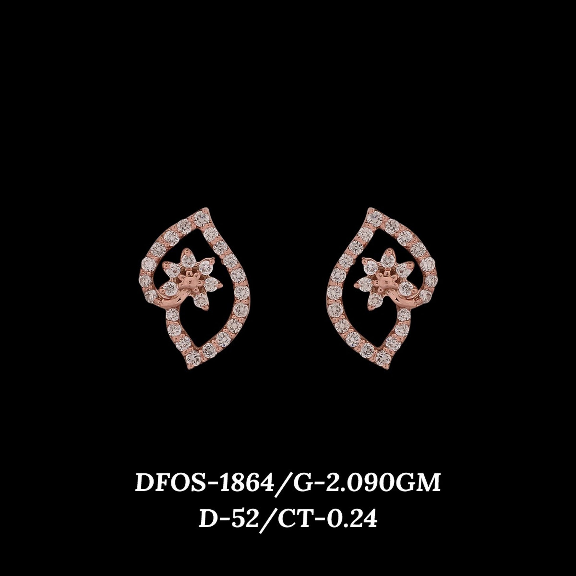 Diamond EARRING With 2.09 Gms of 18 Kt Gold and 0.24 Cts of Certified Natural Diamonds Code: MJ26ER297