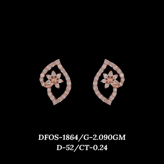 Diamond EARRING With 2.09 Gms of 18 Kt Gold and 0.24 Cts of Certified Natural Diamonds Code: MJ26ER297