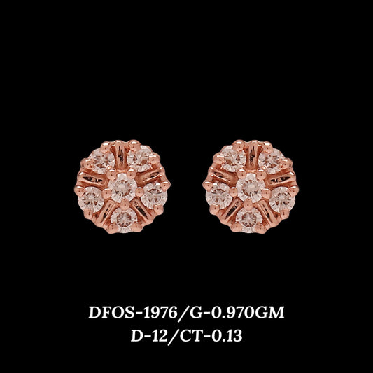 Diamond EARRING With 0.97 Gms of 18 Kt Gold and 0.13 Cts of Certified Natural Diamonds Code: MJ26ER341