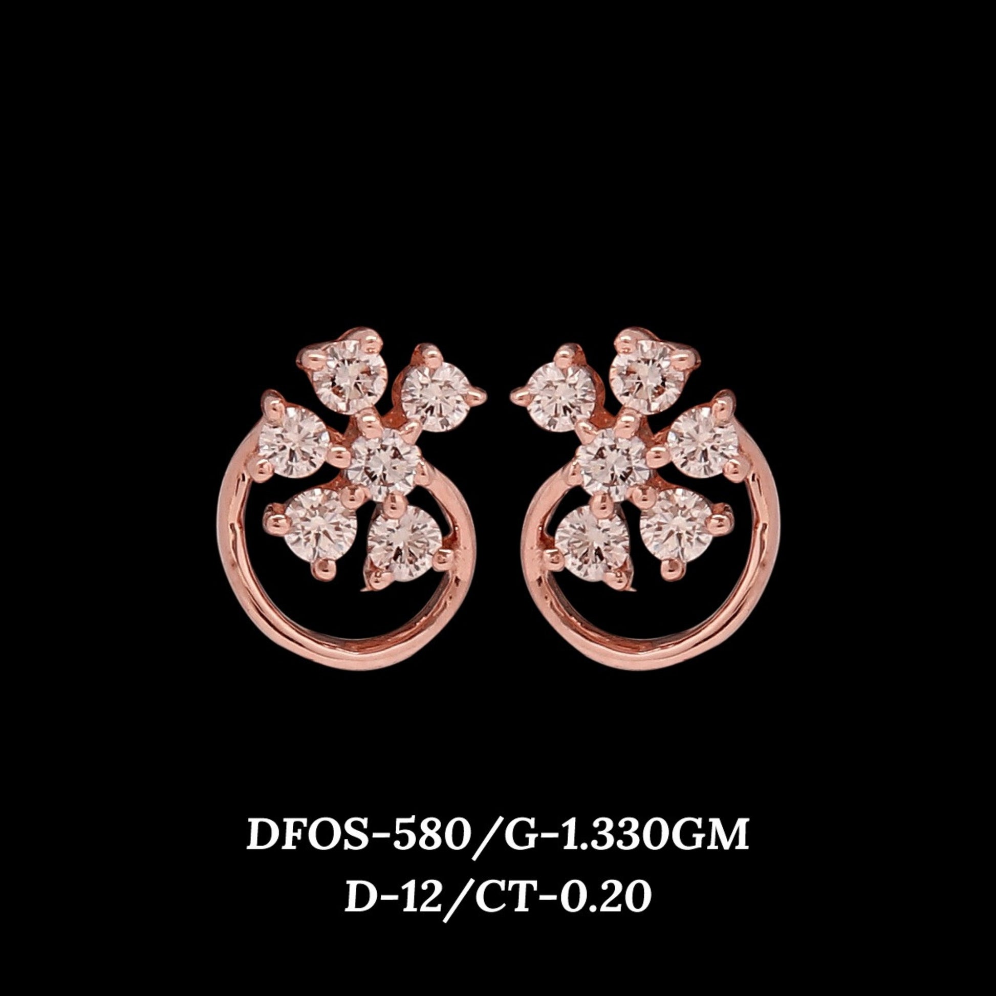 Diamond EARRING With 1.33 Gms of 18 Kt Gold and 0.2 Cts of Certified Natural Diamonds Code: MJ26ER557