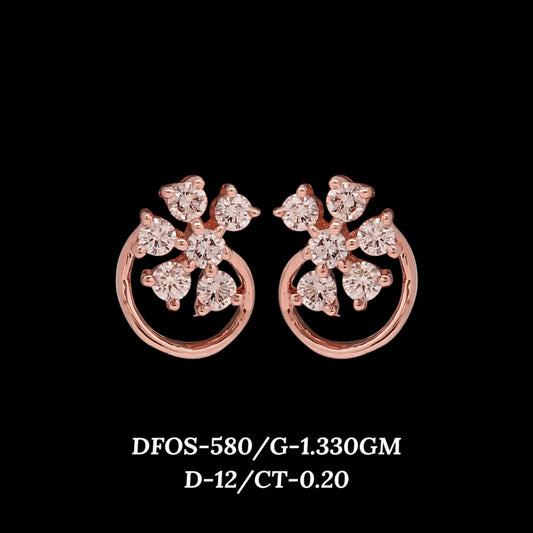 Diamond EARRING With 1.33 Gms of 18 Kt Gold and 0.2 Cts of Certified Natural Diamonds Code: MJ26ER557