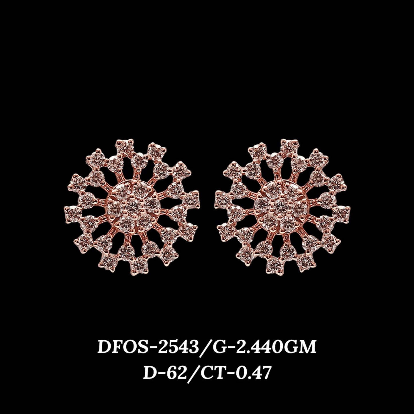 Diamond EARRING With 2.44 Gms of 18 Kt Gold and 0.47 Cts of Certified Natural Diamonds Code: MJ26ER491