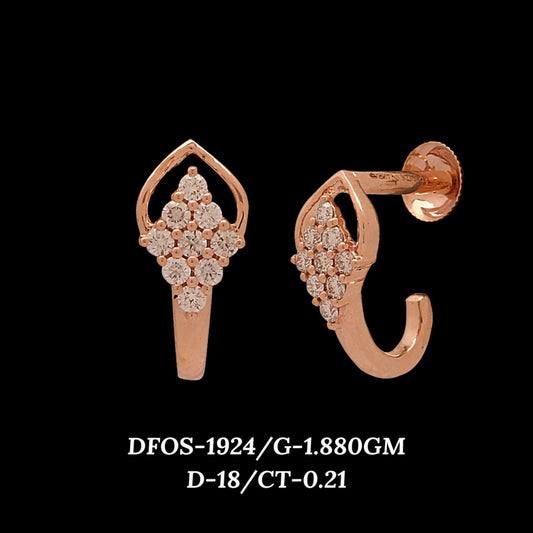 Diamond EARRING With 1.88 Gms of 18 Kt Gold and 0.21 Cts of Certified Natural Diamonds Code: MJ26ER317