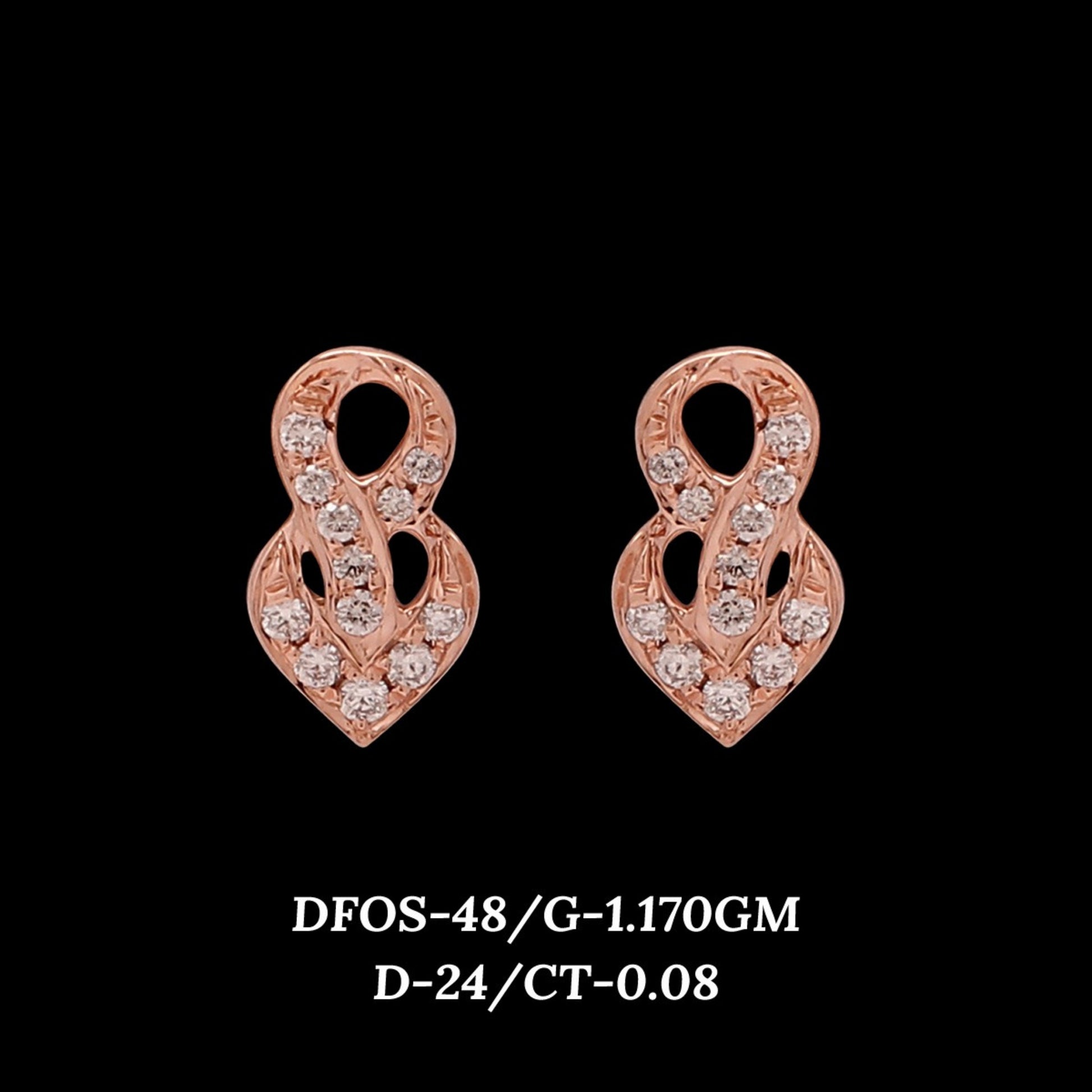 Diamond EARRING With 1.17 Gms of 18 Kt Gold and 0.08 Cts of Certified Natural Diamonds Code: MJ26ER530