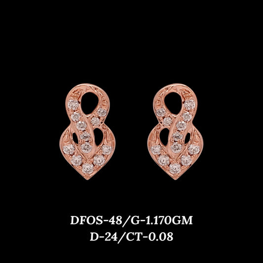 Diamond EARRING With 1.17 Gms of 18 Kt Gold and 0.08 Cts of Certified Natural Diamonds Code: MJ26ER530