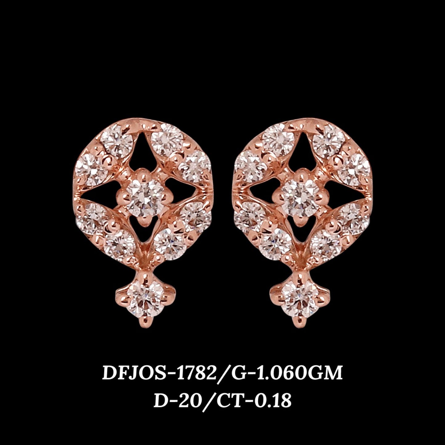 Diamond EARRING With 1.06 Gms of 18 Kt Gold and 0.18 Cts of Certified Natural Diamonds Code: MJ26ER272