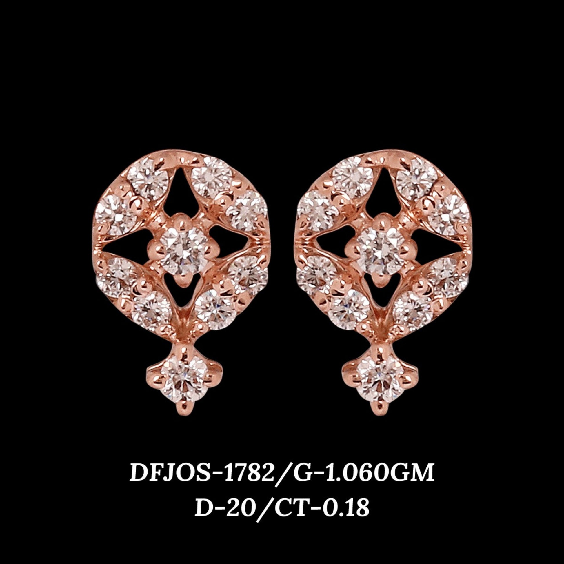Diamond EARRING With 1.06 Gms of 18 Kt Gold and 0.18 Cts of Certified Natural Diamonds Code: MJ26ER272