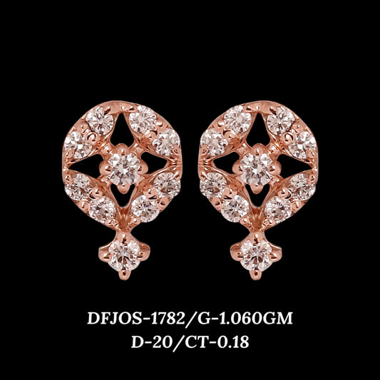 Diamond EARRING With 1.06 Gms of 18 Kt Gold and 0.18 Cts of Certified Natural Diamonds Code: MJ26ER272