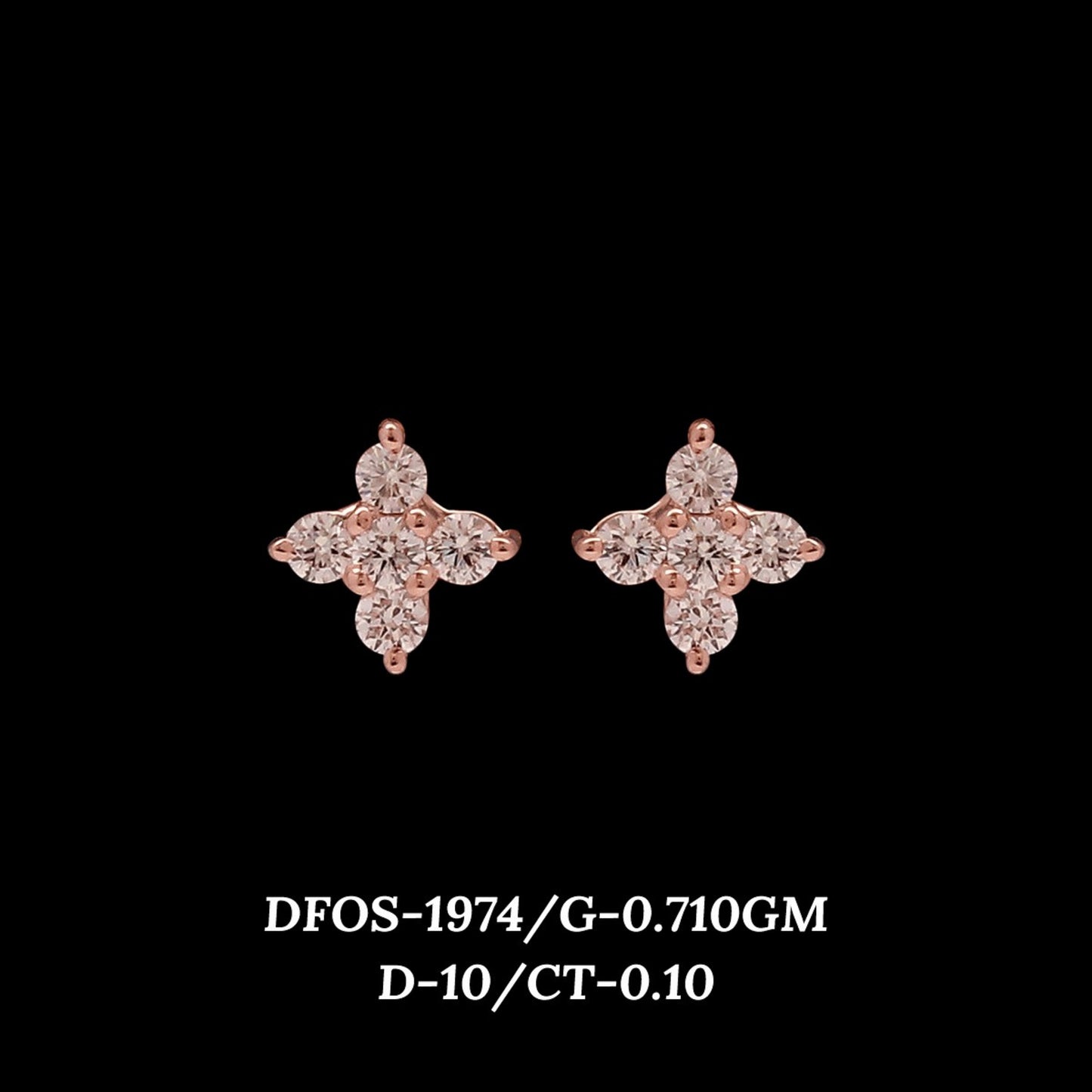 Diamond EARRING With 0.71 Gms of 18 Kt Gold and 0.1 Cts of Certified Natural Diamonds Code: MJ26ER339