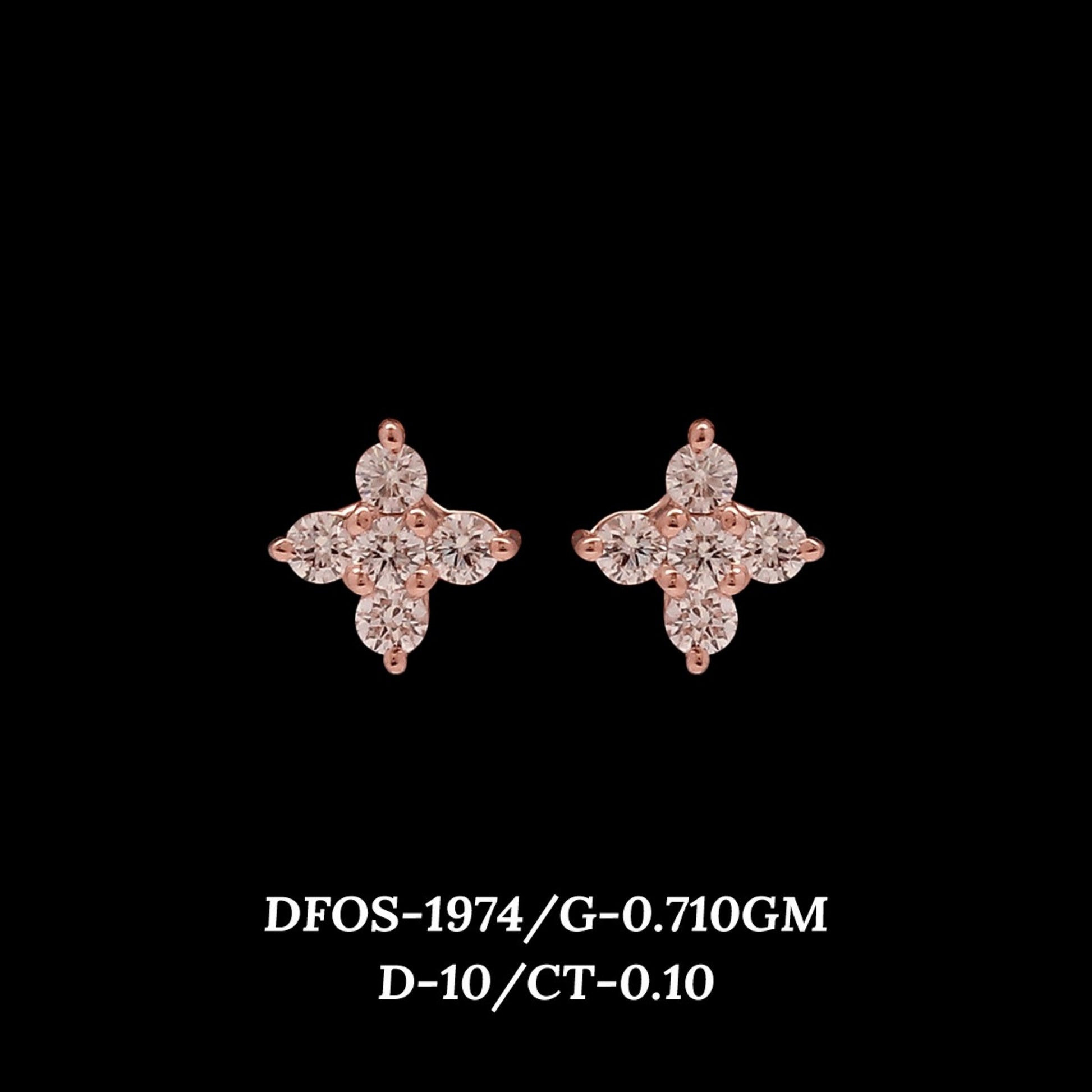 Diamond EARRING With 0.71 Gms of 18 Kt Gold and 0.1 Cts of Certified Natural Diamonds Code: MJ26ER339
