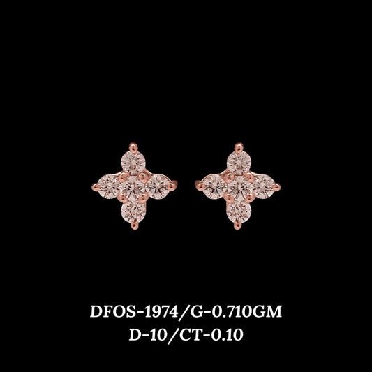 Diamond EARRING With 0.71 Gms of 18 Kt Gold and 0.1 Cts of Certified Natural Diamonds Code: MJ26ER339