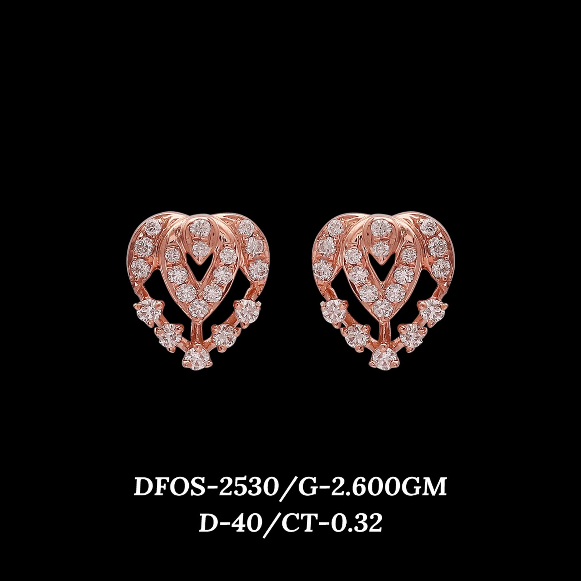Diamond EARRING With 2.6 Gms of 18 Kt Gold and 0.32 Cts of Certified Natural Diamonds Code: MJ26ER484
