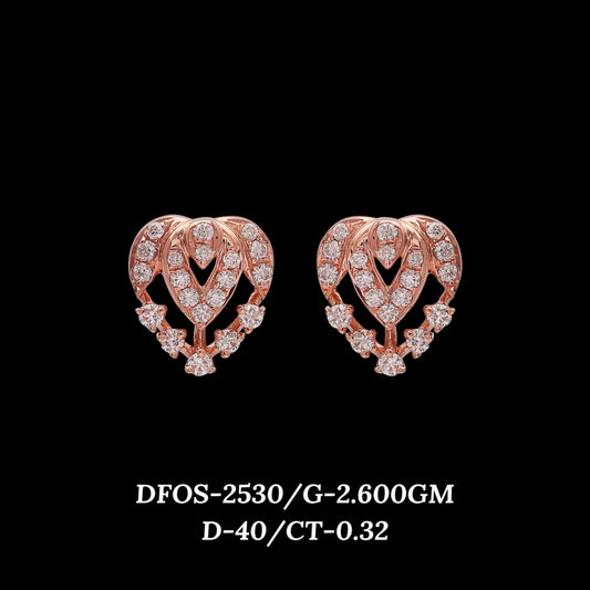 Diamond EARRING With 2.6 Gms of 18 Kt Gold and 0.32 Cts of Certified Natural Diamonds Code: MJ26ER484