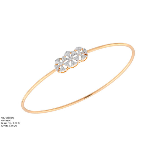 Diamond BANGLE With 3.29 Gms of 18 Kt Gold and 0.17 Cts of Certified Natural Diamonds Code: MJ26BG725