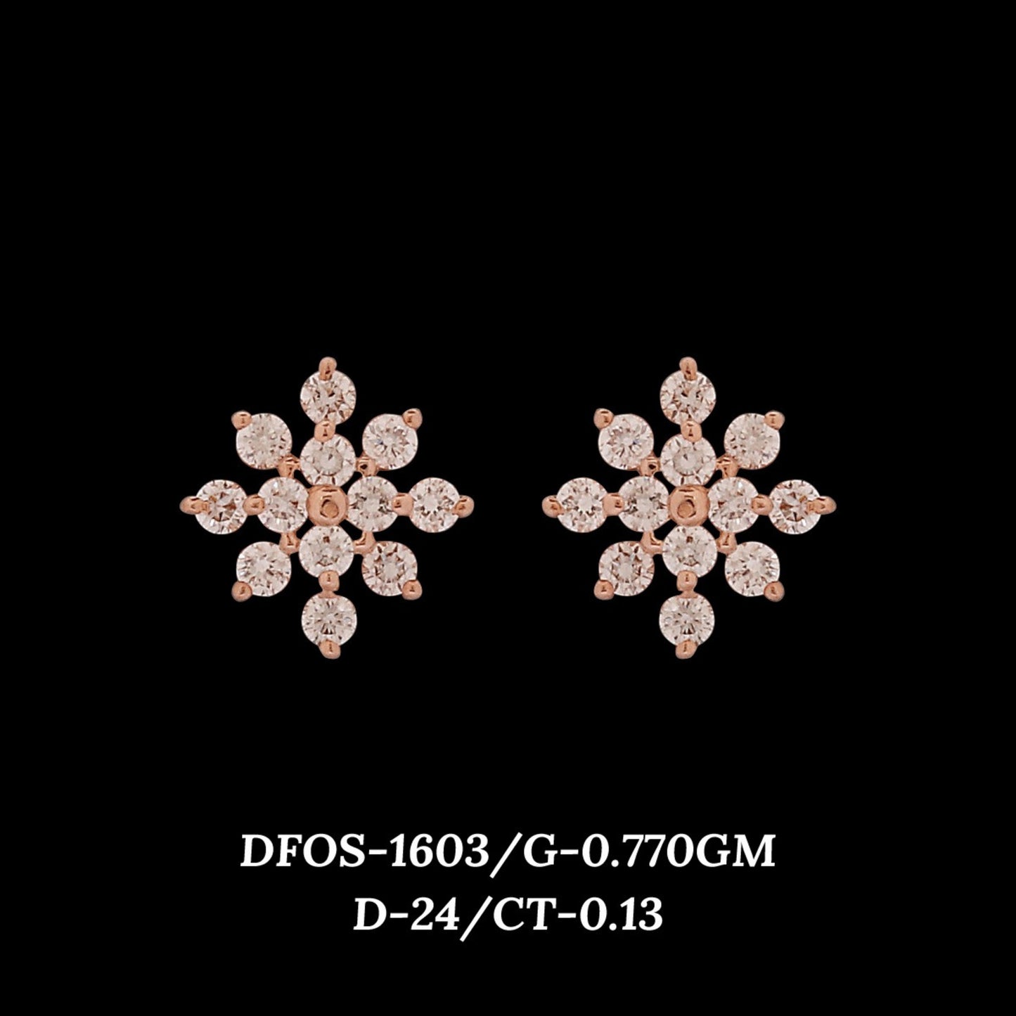 Diamond EARRING With 0.77 Gms of 18 Kt Gold and 0.13 Cts of Certified Natural Diamonds Code: MJ26ER214