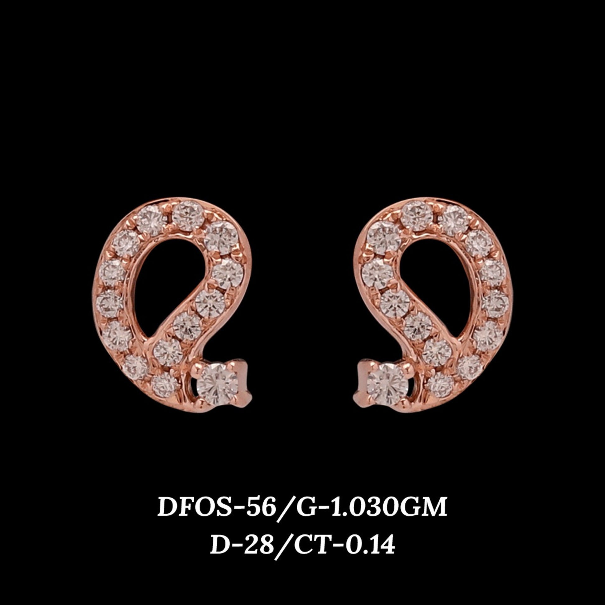 Diamond EARRING With 1.03 Gms of 18 Kt Gold and 0.14 Cts of Certified Natural Diamonds Code: MJ26ER549