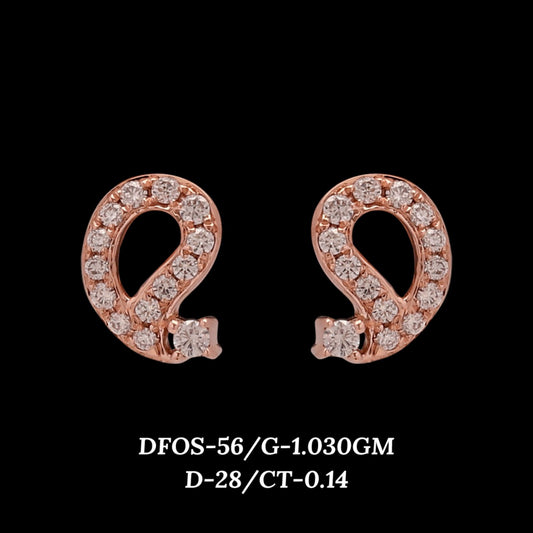 Diamond EARRING With 1.03 Gms of 18 Kt Gold and 0.14 Cts of Certified Natural Diamonds Code: MJ26ER549