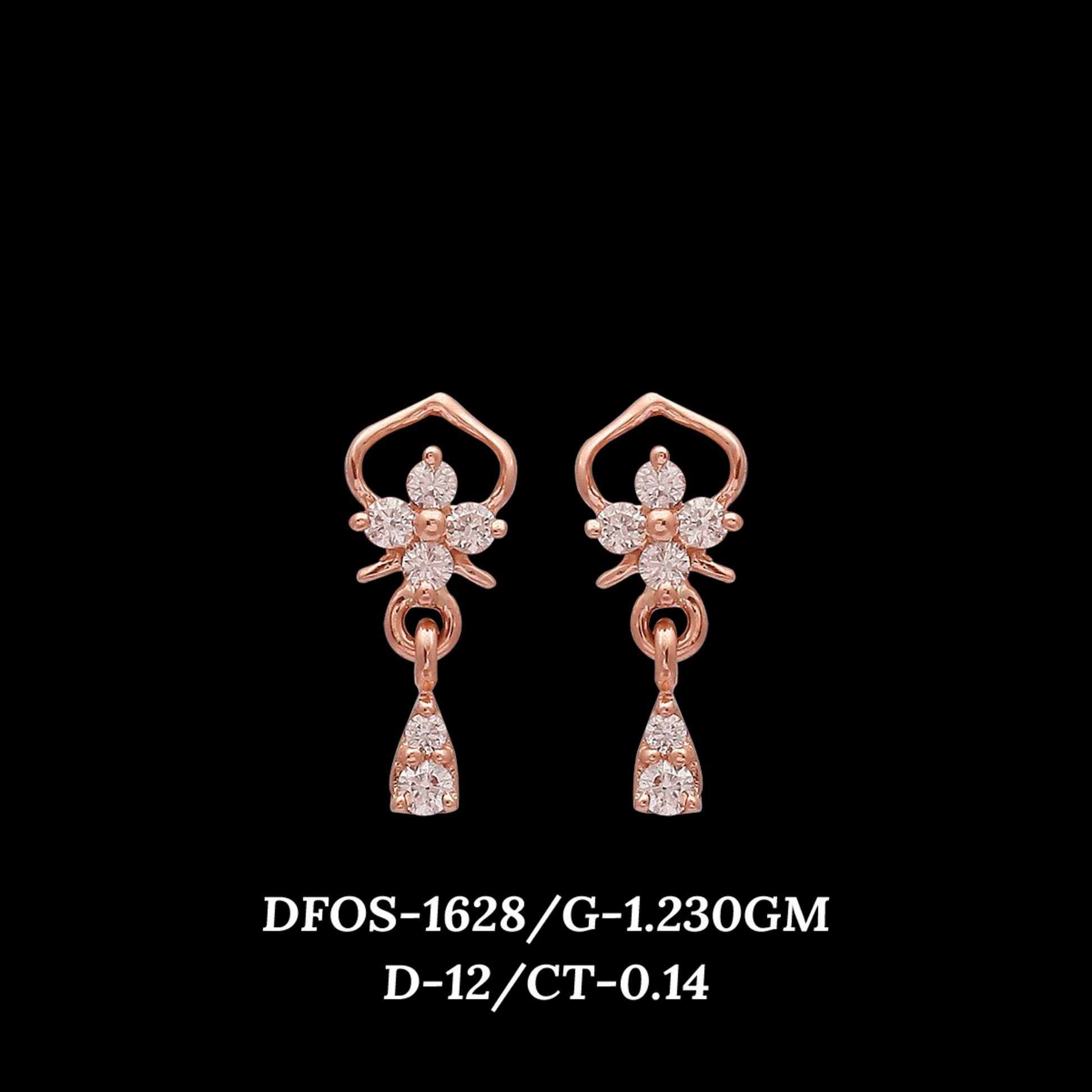 Diamond EARRING With 1.23 Gms of 18 Kt Gold and 0.14 Cts of Certified Natural Diamonds Code: MJ26ER220