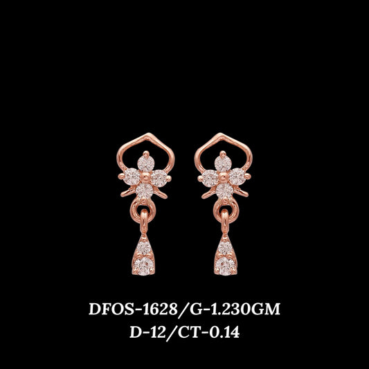 Diamond EARRING With 1.23 Gms of 18 Kt Gold and 0.14 Cts of Certified Natural Diamonds Code: MJ26ER220