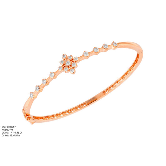 Diamond BANGLE With 13.49 Gms of 18 Kt Gold and 0.55 Cts of Certified Natural Diamonds Code: MJ26BG681