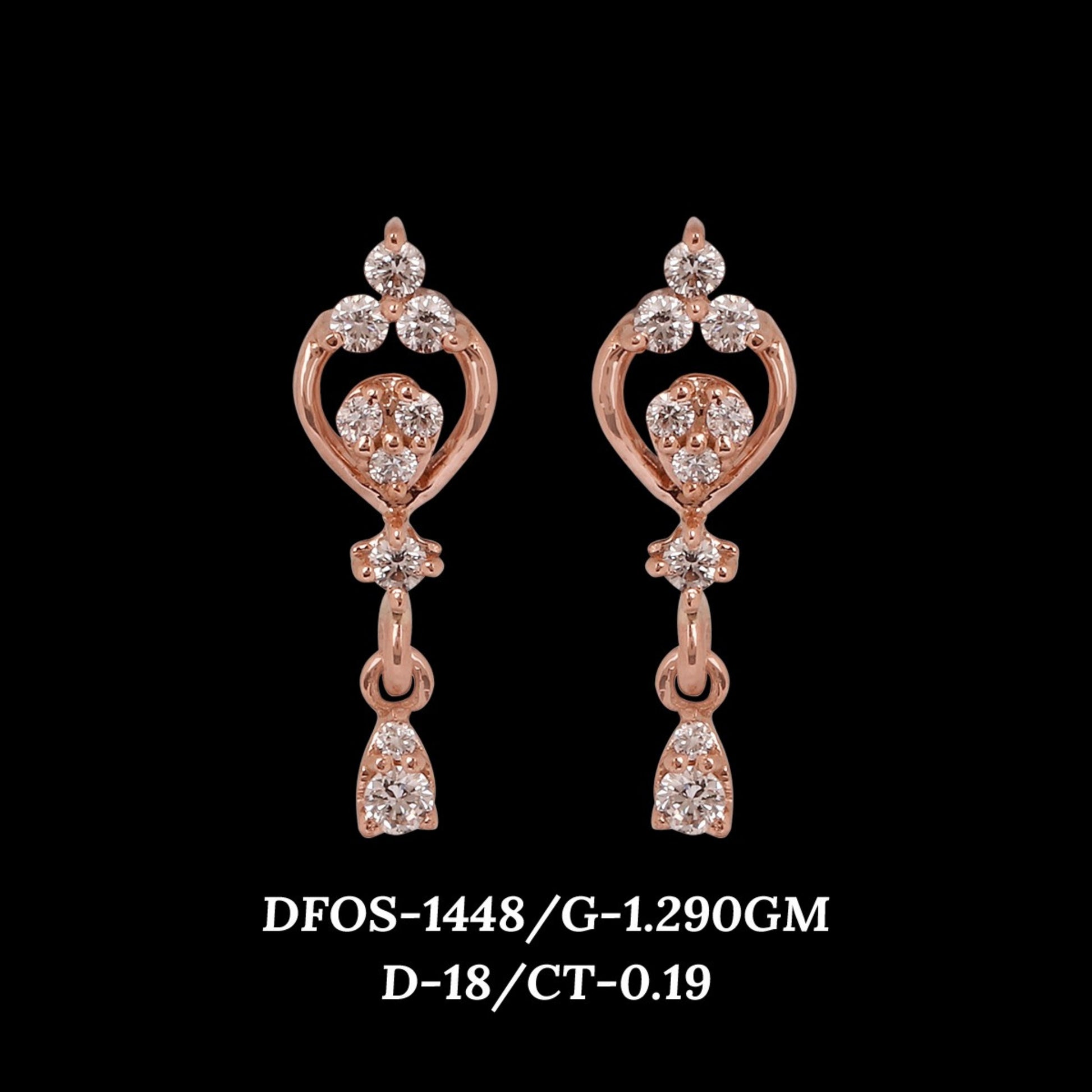 Diamond EARRING With 1.29 Gms of 18 Kt Gold and 0.19 Cts of Certified Natural Diamonds Code: MJ26ER197