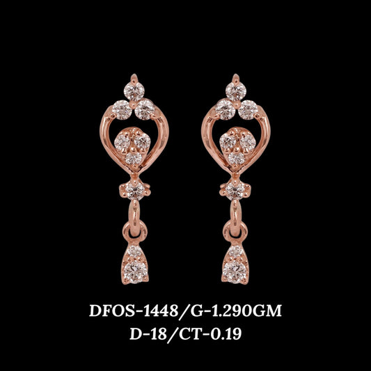 Diamond EARRING With 1.29 Gms of 18 Kt Gold and 0.19 Cts of Certified Natural Diamonds Code: MJ26ER197