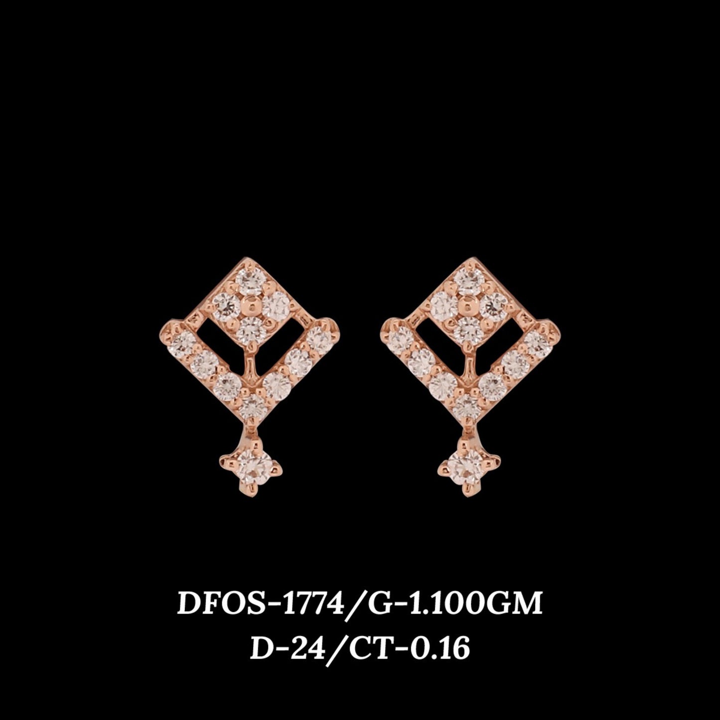 Diamond EARRING With 1.1 Gms of 18 Kt Gold and 0.16 Cts of Certified Natural Diamonds Code: MJ26ER266