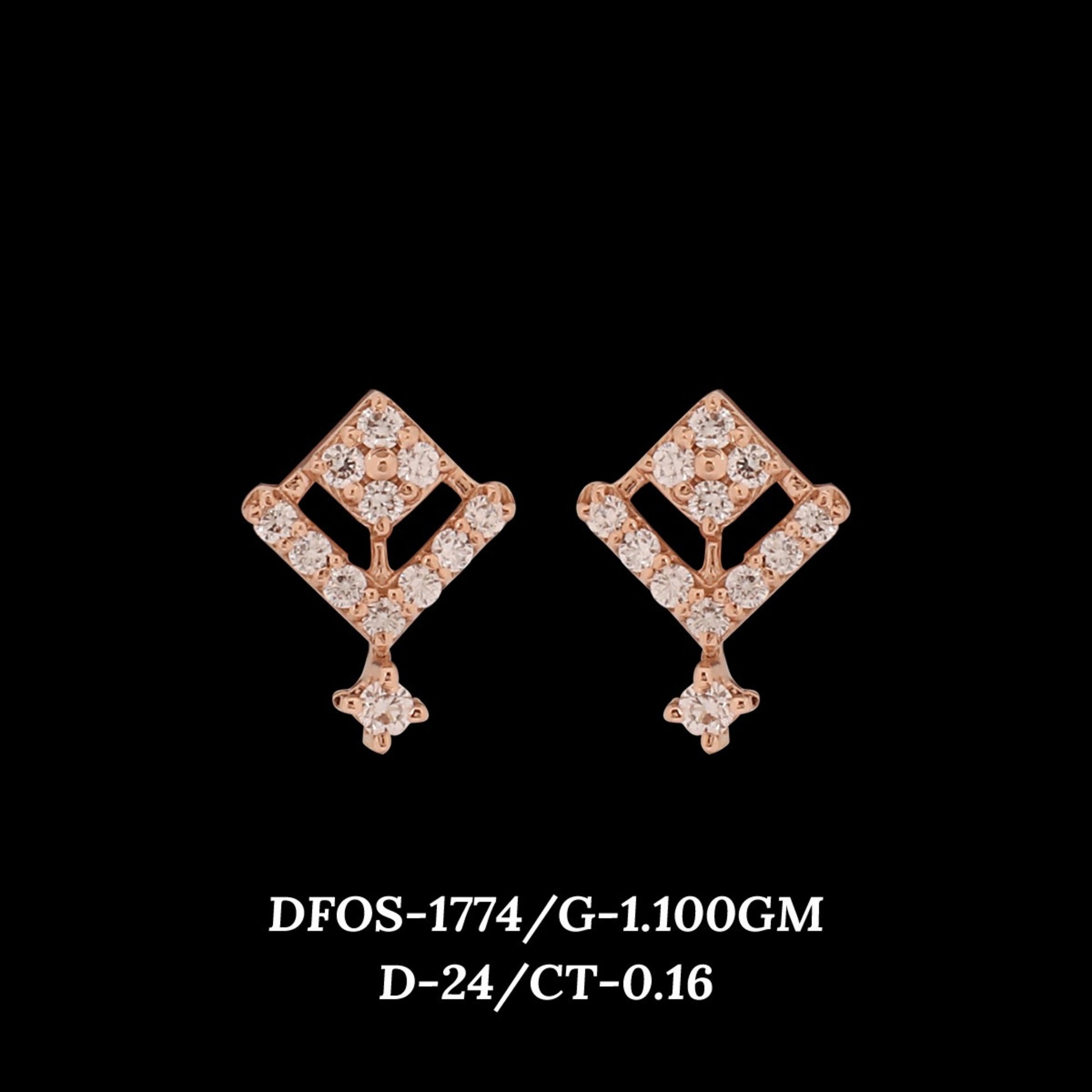 Diamond EARRING With 1.1 Gms of 18 Kt Gold and 0.16 Cts of Certified Natural Diamonds Code: MJ26ER266