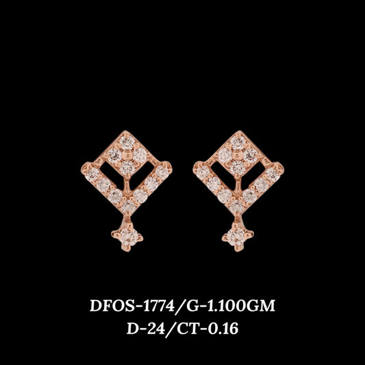 Diamond EARRING With 1.1 Gms of 18 Kt Gold and 0.16 Cts of Certified Natural Diamonds Code: MJ26ER266