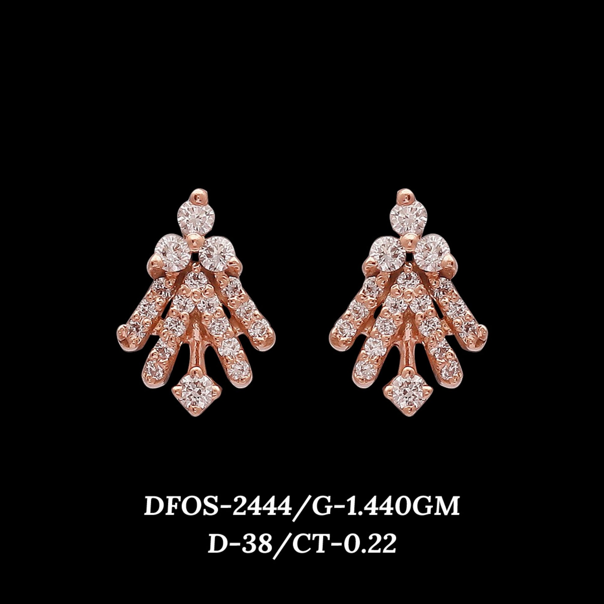 Diamond EARRING With 1.44 Gms of 18 Kt Gold and 0.22 Cts of Certified Natural Diamonds Code: MJ26ER455