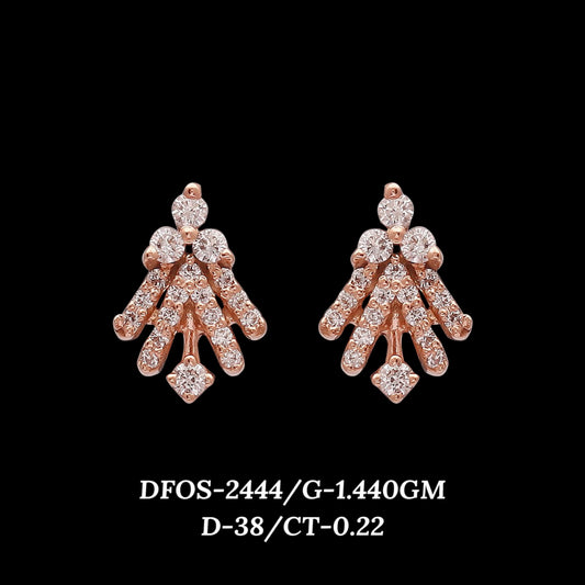 Diamond EARRING With 1.44 Gms of 18 Kt Gold and 0.22 Cts of Certified Natural Diamonds Code: MJ26ER455