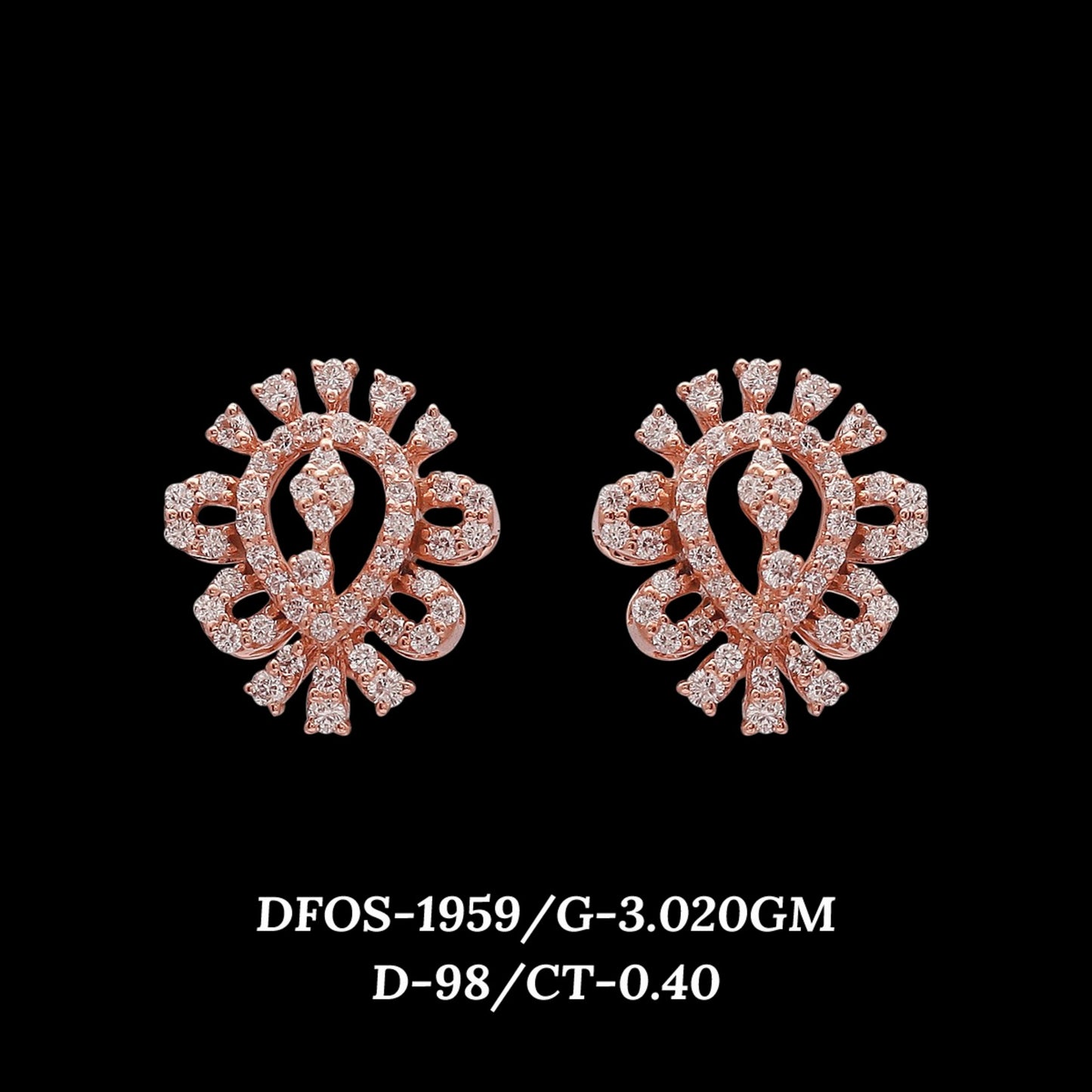 Diamond EARRING With 3.02 Gms of 18 Kt Gold and 0.4 Cts of Certified Natural Diamonds Code: MJ26ER334