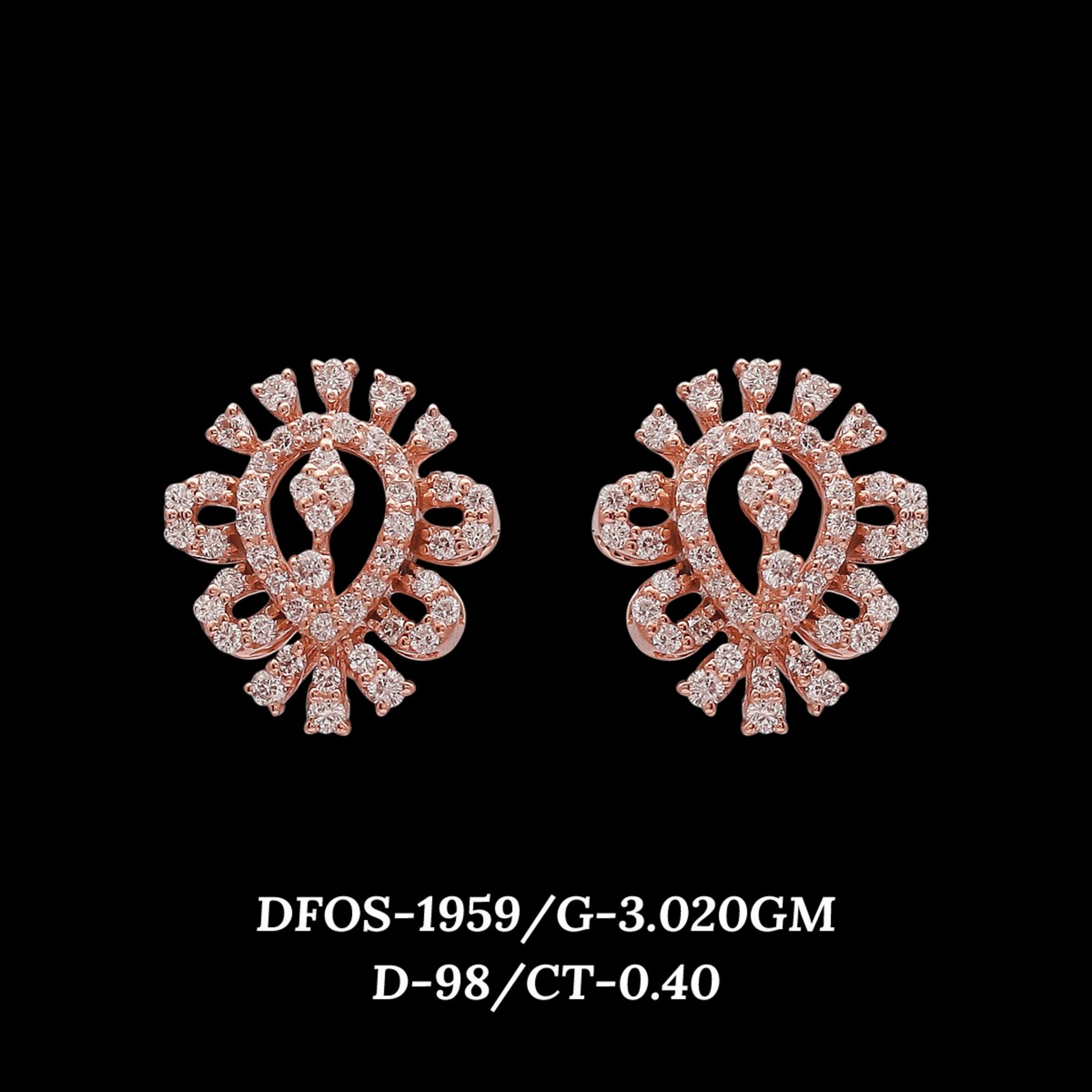 Diamond EARRING With 3.02 Gms of 18 Kt Gold and 0.4 Cts of Certified Natural Diamonds Code: MJ26ER334