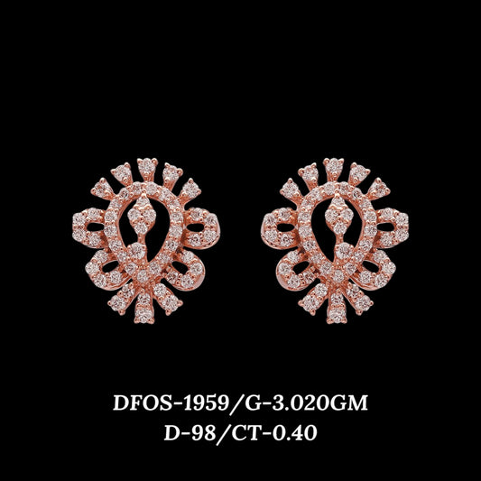 Diamond EARRING With 3.02 Gms of 18 Kt Gold and 0.4 Cts of Certified Natural Diamonds Code: MJ26ER334