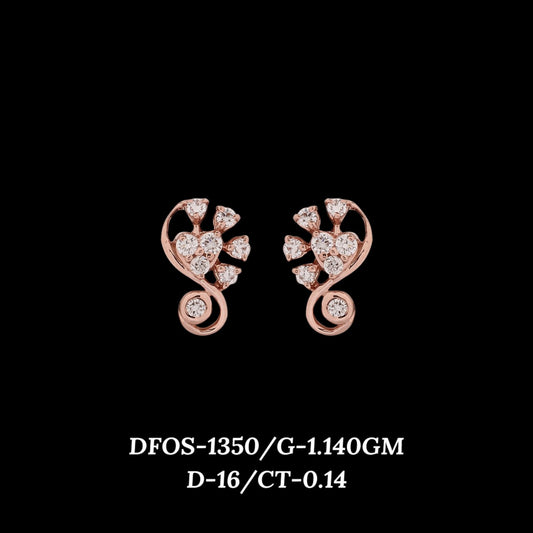 Diamond EARRING With 1.14 Gms of 18 Kt Gold and 0.14 Cts of Certified Natural Diamonds Code: MJ26ER182
