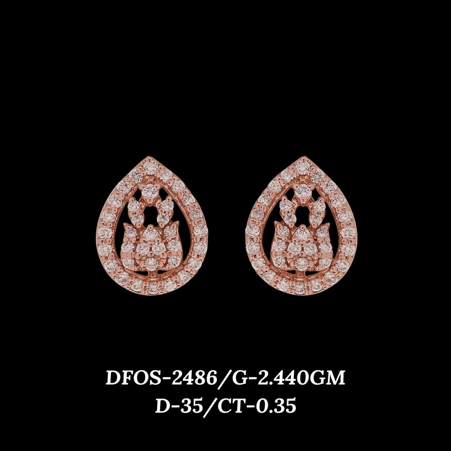 Diamond EARRING With 2.44 Gms of 18 Kt Gold and 0.35 Cts of Certified Natural Diamonds Code: MJ26ER462