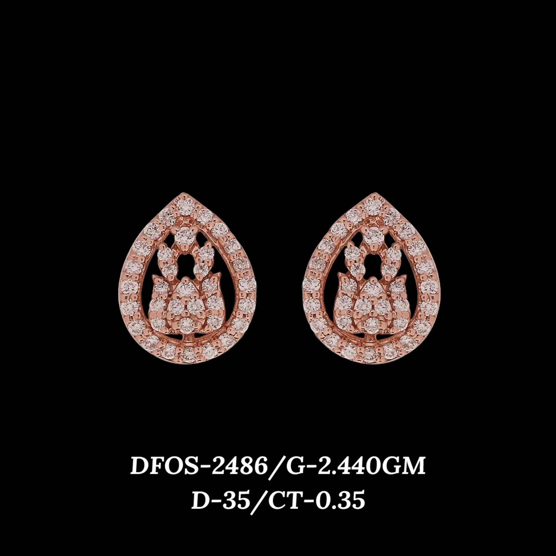 Diamond EARRING With 2.44 Gms of 18 Kt Gold and 0.35 Cts of Certified Natural Diamonds Code: MJ26ER462